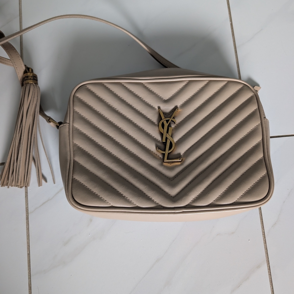 Yves Saint Laurent Taupe Quilted Crossbody Bag - Picture 12 of 16
